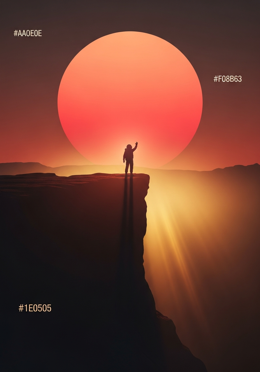 Astronauta no nascer do sol